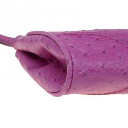 Marc By Marc Jacobs Pink Ostrich Embossed Leather Bently Clutch