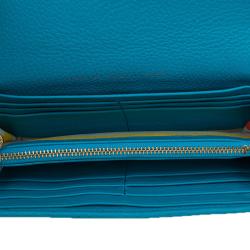 Marc by Marc Jacobs Blue Straw and Leather Bianca Wallet on Chain