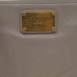 Marc by Marc Jacobs Grey Leather Classic Q Wristlet Clutch