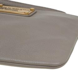 Marc by Marc Jacobs Grey Leather Classic Q Wristlet Clutch