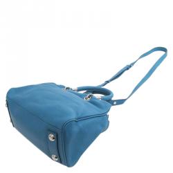 Pre Owned Marc by Marc Jacobs Blue Pebbled Leather Too Hot To Handle Tote