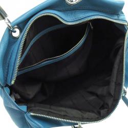 Pre Owned Marc by Marc Jacobs Blue Pebbled Leather Too Hot To Handle Tote