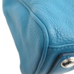 Pre Owned Marc by Marc Jacobs Blue Pebbled Leather Too Hot To Handle Tote