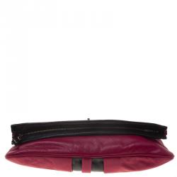 Marc by Marc Jacobs Magenta Leather Magazine Fold Over Clutch