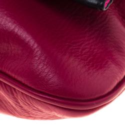 Marc by Marc Jacobs Magenta Leather Magazine Fold Over Clutch