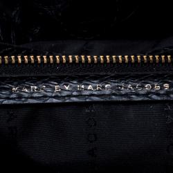 مملوكة مسبقًا Marc by Marc Jacobs Black Embossed Python Leather Hillier Hobo 