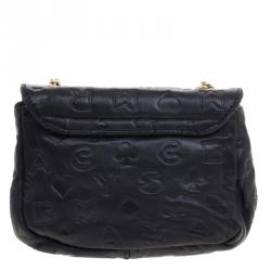 Pre Owned حقيبة كروس مارك باي مارك جاكوبس دريمي شعار جلد سوداء