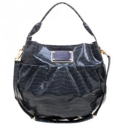 Pre Owned حقيبة مارك باي مارك جاكوبس جلد لامعة نقش تمساح خضراء أميريلاد