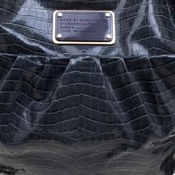 Pre Owned حقيبة مارك باي مارك جاكوبس جلد لامعة نقش تمساح خضراء أميريلاد