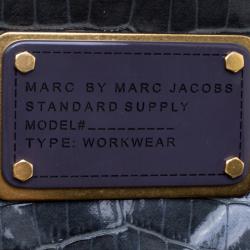 Pre Owned حقيبة مارك باي مارك جاكوبس جلد لامعة نقش تمساح خضراء أميريلاد