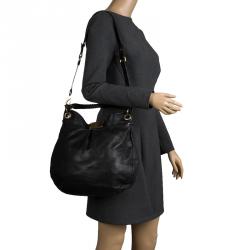 Pre Owned Marc by Marc Jacobs Black Leather Classic Q Hillier Hobo