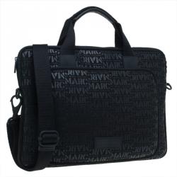 Marc by Marc Jacobs Black Monogram Neoprene and Leather Laptop Bag