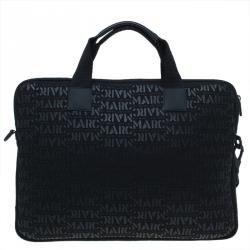 Marc by Marc Jacobs Black Monogram Neoprene and Leather Laptop Bag