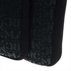Marc by Marc Jacobs Black Monogram Neoprene and Leather Laptop Bag