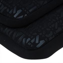 Marc by Marc Jacobs Black Monogram Neoprene and Leather Laptop Bag