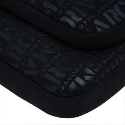 Marc by Marc Jacobs Black Monogram Neoprene and Leather Laptop Bag