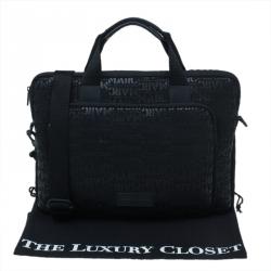 Marc by Marc Jacobs Black Monogram Neoprene and Leather Laptop Bag