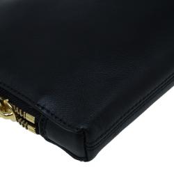 Pre Owned Marc by Marc Jacobs Black Leather Cosmetic Pouch 