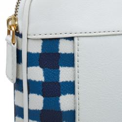 Marc by Marc Jacobs White/Blue Coated Canvas and Leather Notebook Case