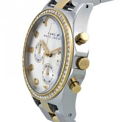 مملوكة مسبقًا ساعة يد نسائية مارك باي مارك جاكوبس MBM3197 ستانلس ستيل مطلي فضة وذهب فضة 40 مم