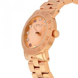 Pre Owned Marc by Marc Jacobs Rose Gold Gold-Plated Stainless Steel MBM3216 Women's Wristwatch 36MM
