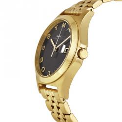Pre Owned Marc by Marc Jacobs Black Gold-Plated Stainless Steel MBM3315 Women's Wristwatch 36MM