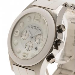 Pre Owned Marc by Marc Jacobs White Stainless Steel and Rubber MBM2565 Women's Wristwatch 42MM