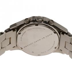 Pre Owned Marc by Marc Jacobs White Stainless Steel and Rubber MBM2565 Women's Wristwatch 42MM