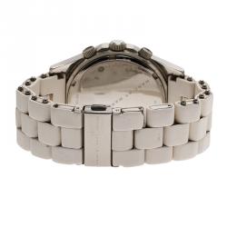 Pre Owned Marc by Marc Jacobs White Stainless Steel and Rubber MBM2565 Women's Wristwatch 42MM