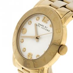 Marc by Marc Jacobs White Gold Tone Stainless Steel MBM3056 Women's Wristwatch 36MM