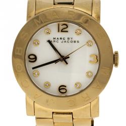Marc by Marc Jacobs White Gold Tone Stainless Steel MBM3056 Women's Wristwatch 36MM