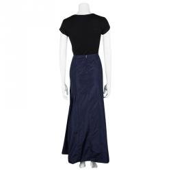 Pre Owned Marc Jacobs Navy Blue Front Drape Detail Maxi Skirt S