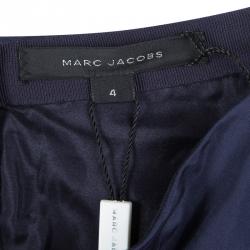 Pre Owned Marc Jacobs Navy Blue Front Drape Detail Maxi Skirt S