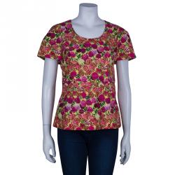 Pre Owned Marc Jacobs Floral Print Short Sleeve Top M