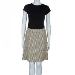 Pre Owned Marc Jacobs Cream Patterned A-Line Skirt M