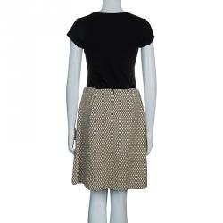 Pre Owned Marc Jacobs Cream Patterned A-Line Skirt M