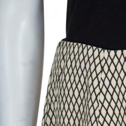 Pre Owned Marc Jacobs Cream Patterned A-Line Skirt M