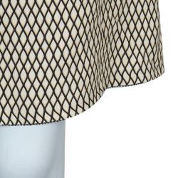 Pre Owned Marc Jacobs Cream Patterned A-Line Skirt M