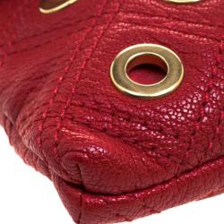 Pre Owned Marc Jacobs Red Leather Eyelets Sandy Shoulder Bag