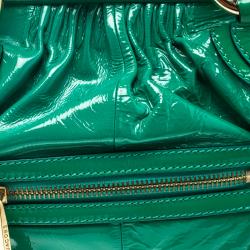 Pre Owned Marc Jacobs Green Patent Leather Stam Satchel