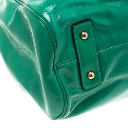 Pre Owned Marc Jacobs Green Patent Leather Stam Satchel