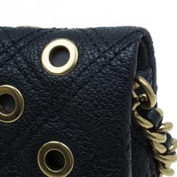 Pre Owned Marc Jacobs Black Leather Sandy Eyelets Shoulder Bag