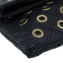 Pre Owned Marc Jacobs Black Leather Sandy Eyelets Shoulder Bag