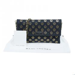 Pre Owned Marc Jacobs Black Leather Sandy Eyelets Shoulder Bag