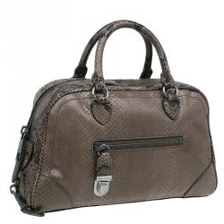 Pre Owned Marc Jacobs Brown Python Small Venetia Bowler Bag