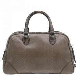 Pre Owned Marc Jacobs Brown Python Small Venetia Bowler Bag