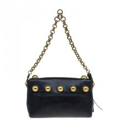 Pre Owned Marc Jacobs Black Leather Small Studded Gotham Shoulder Bag
