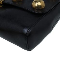 Pre Owned Marc Jacobs Black Leather Small Studded Gotham Shoulder Bag