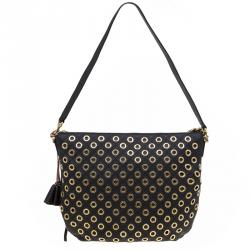 Marc Jacobs Black Quilted Eyelets Leather Large Nomad Hobo 