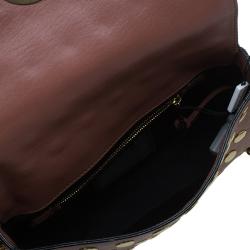 Pre Owned Marc Jacobs Vintage Rose Leather Small Studded Gotham Shoulder Bag